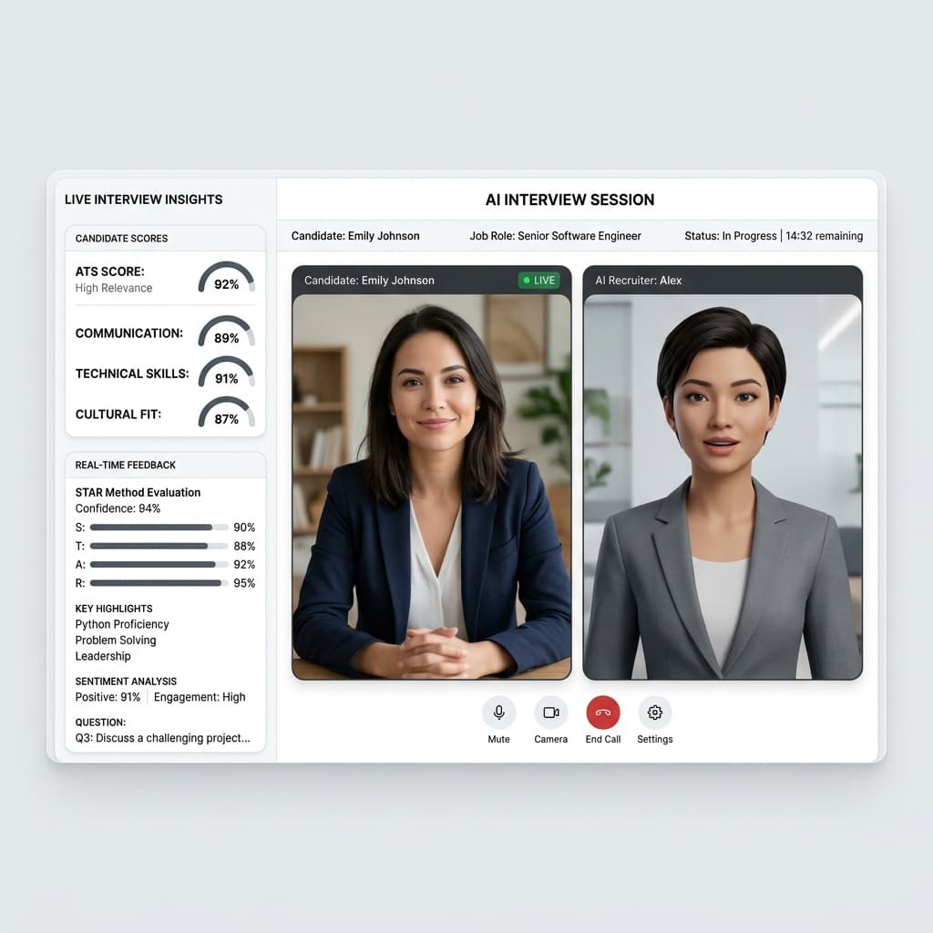 Cloudvyn AI Voice & Video Interview Dashboard