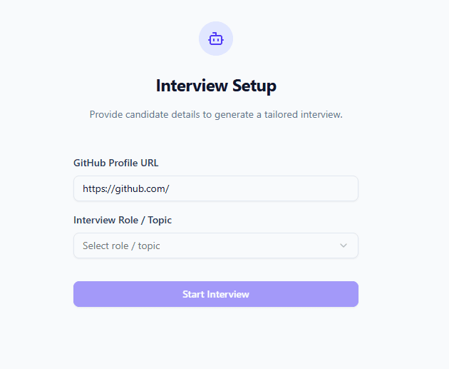 AI Interview Panel Interface